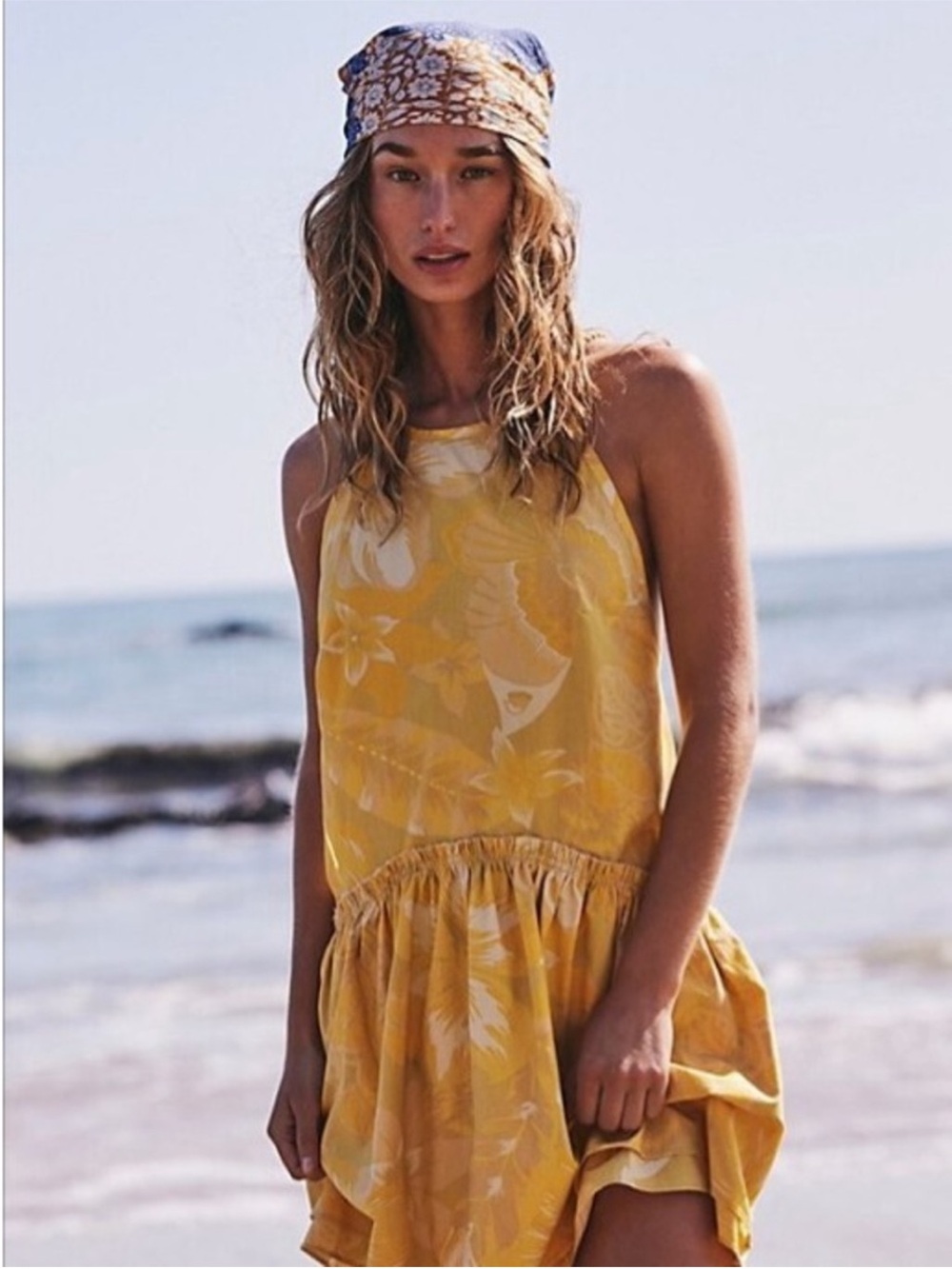 Free people Yellow Floral Summer Sundress